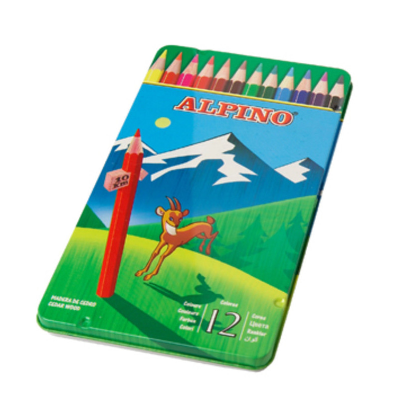 LAPIZ ALPINO 754 METAL 12 COLORES ^