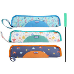 FUNDA FLAUTA LAGART CREMALLERA COLORES SURTIDOS FANTASY C/LIMPIADOR 332289 POESSA