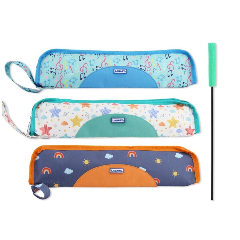 FUNDA FLAUTA LAGART CREMALLERA COLORES SURTIDOS FANTASY C/LIMPIADOR 332289 POESSA