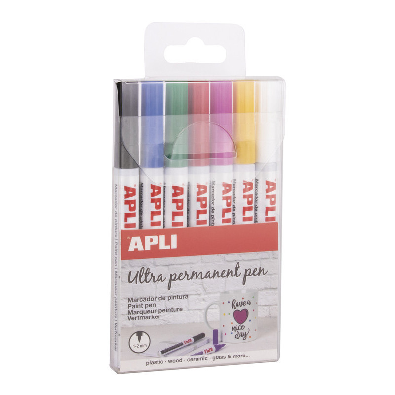 MARCD. APLI ULTRA PERMANENT PEN BLISTER 7 COLORES SURTIDOS PUNTA FINA 17694