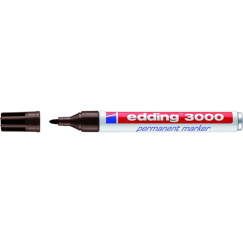 MARCD. PERMANENTE EDDING 3000 MARRON OCSURO PTA.CONICA 1,5-3MM