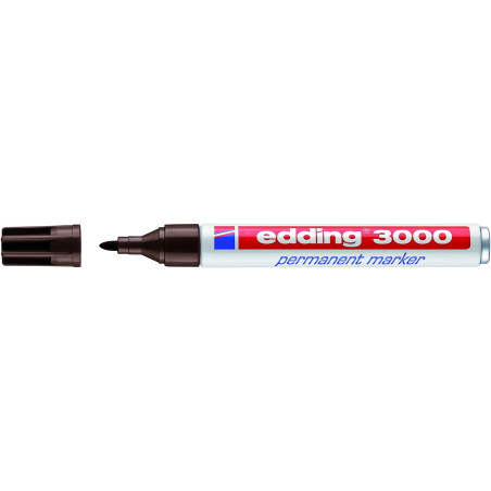 MARCD. PERMANENTE EDDING 3000 MARRON OCSURO PTA.CONICA 1,5-3MM