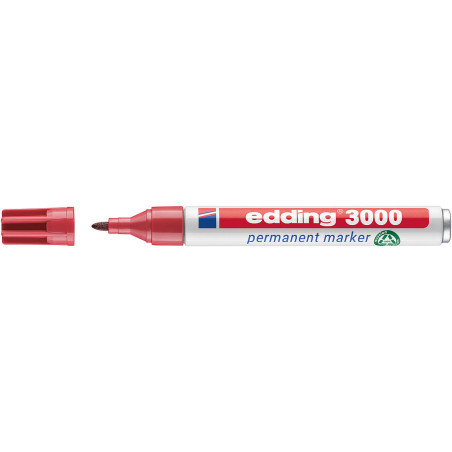 MARCD. PERMANENTE EDDING 3000 CARMIN PTA.CONICA 1,5-3MM