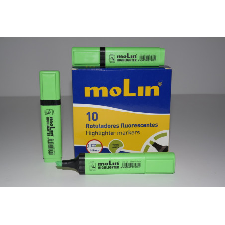 MARCD.FLUOR MOLIN HIGHLIGHTER VERDE RTF240-10-5 C/10U