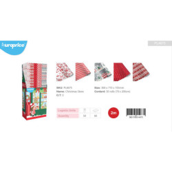 PAPEL REGALO ROLLO 0,70*2 EUROPRICE TIENDA DE NAVIDAD PL4675 C/50U