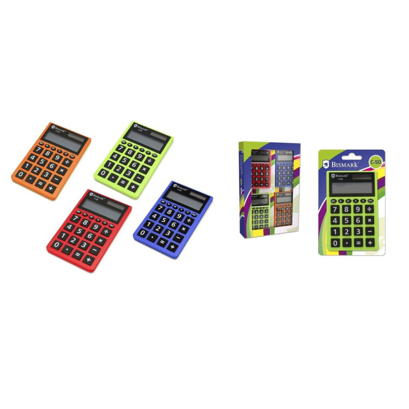 CALCULADORA BISMARK ESCOLAR 8 DIGITOS COLORES SOLAR POESSA 324112