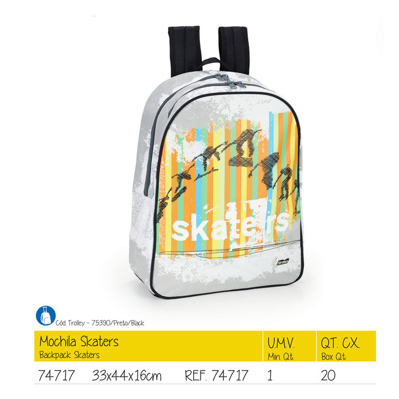 MOCHILA FIRMO14 SKATERS DOBLE ADAPTABLE 44CM 74717 ^