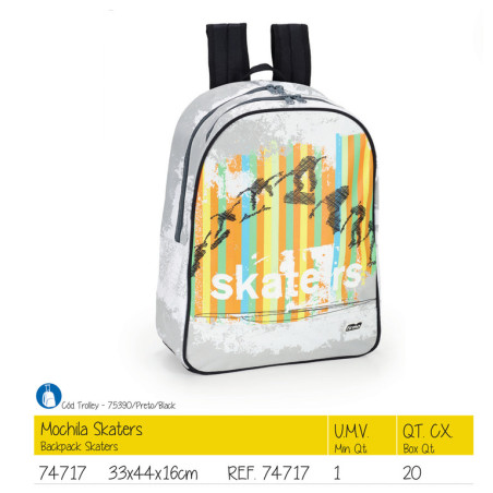 MOCHILA FIRMO14 SKATERS DOBLE ADAPTABLE 44CM 74717 ^