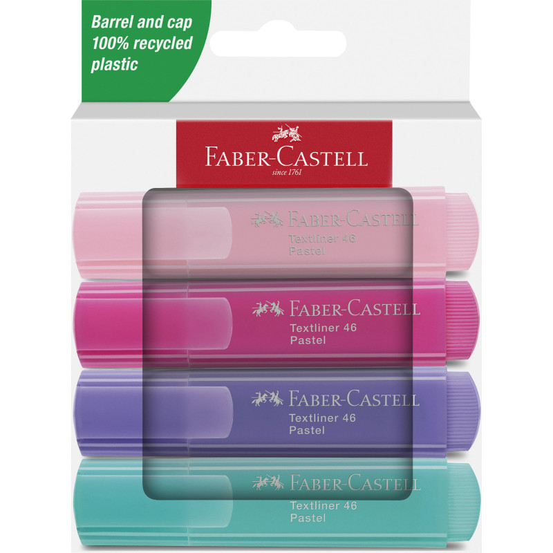 MARCD.ES FLUOR PASTEL TEXTLINER caja 4 SURTIDOS FABER CASTELL