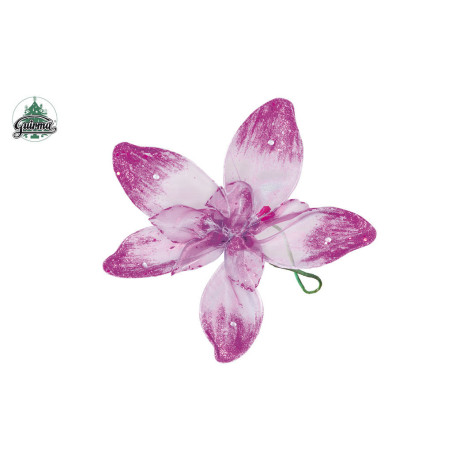 FLOR TELA PURPURINA LILA 20CM 46141 ^