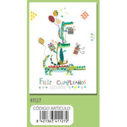 TARJETA FELICITACION ARGU TURNOWSKY COCODRILOS GLOBOS 41127 UNIDAD