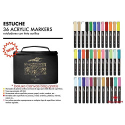 ESTUCHE ARTIST 36 MARCADORES ACRILICOS SURTIDOS ALEX BOG AB-0636