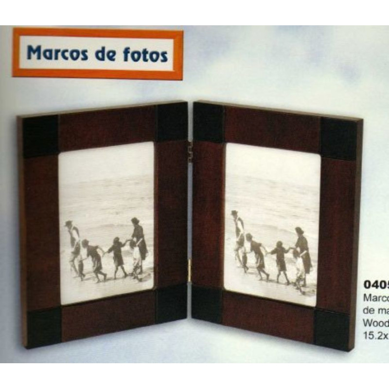 MARCO FOTO MISA MADERA DOBLE CASTAÑO 13*18 040517 ^