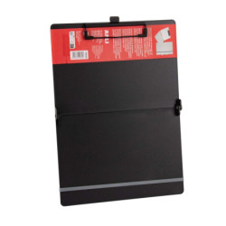 CARPETA PINZA A4 APLI PLEGABLE PLASTICO ABS NEGRO C/SOPORTE PARA BOLIGRAFO 19645 UNIDAD