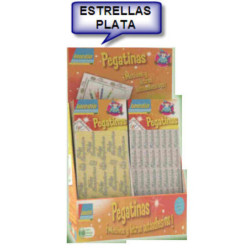 ETIQUETAS FELICIDADES RELIEVE IMEDIO ESTRELLAS PLATA 61203 ^