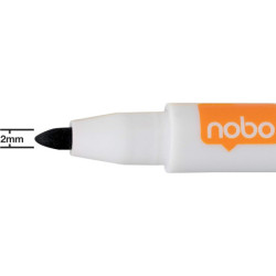 ROTULADOR NOBO PIZARRA BLANCA ECONOMICA C/BORRADOR BLISTER 6U NEGRO 2104184