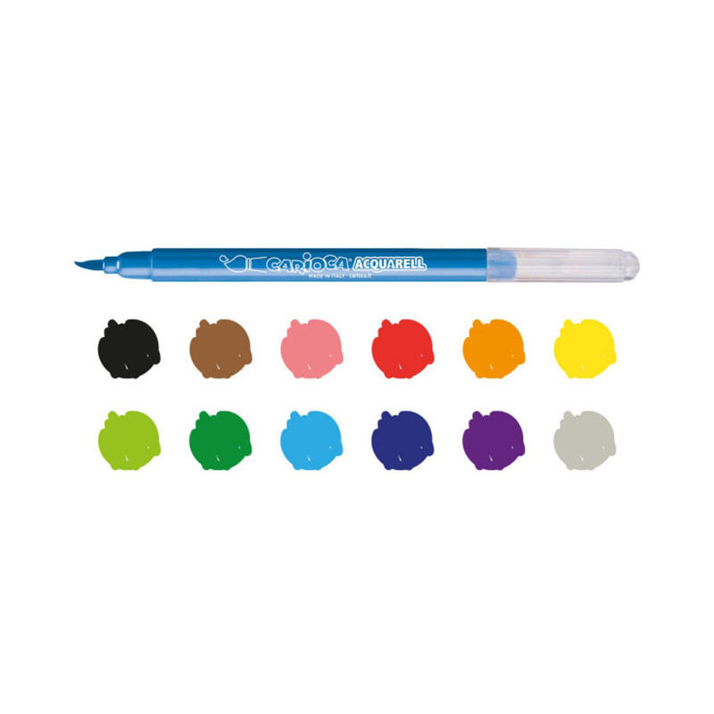 ROTULADOR CARIOCA AQUARELL 12 COLORES ACUARELABLE UNIDAD 42747