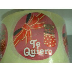 ETIQUETAS FELICIDADES ARGU METALIZADAS TE QUIERO 250U. MOD 39 ^