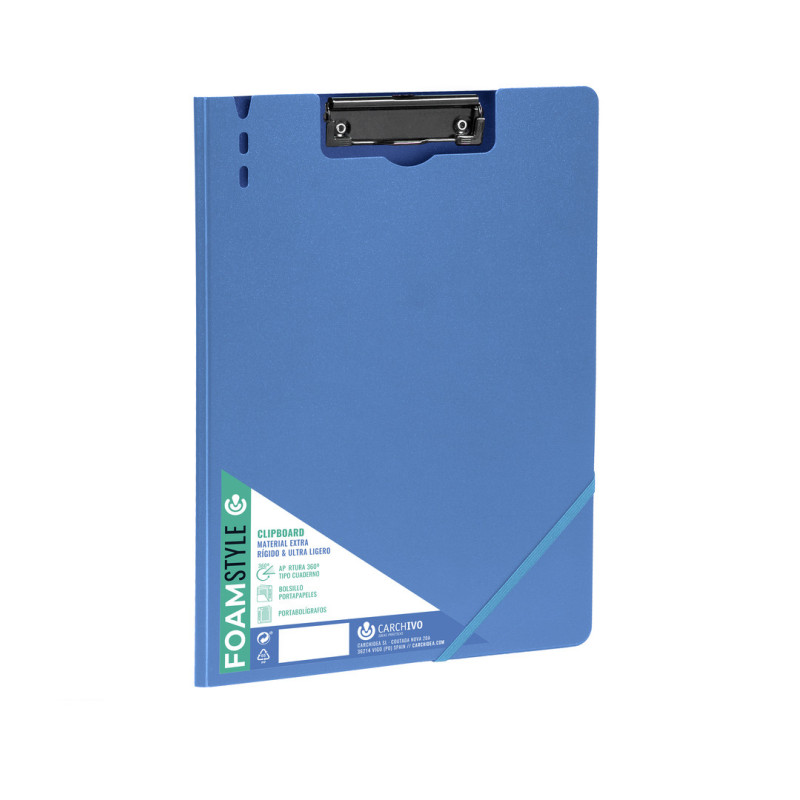 CARPETA C/PINZA A4 PP RIGIDO FOAM STLYE AZUL CARCHIVO 63040109