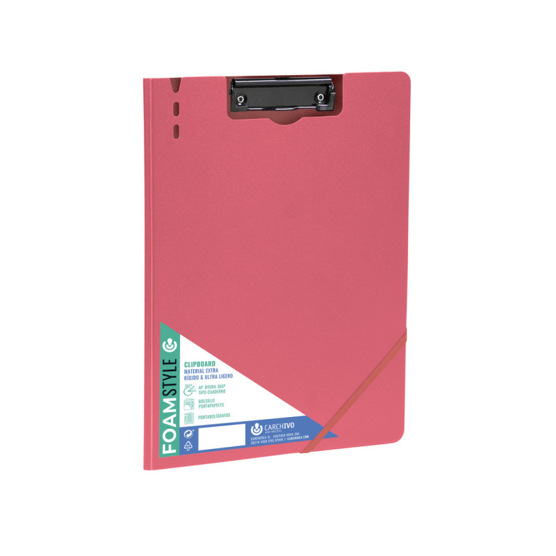 CARPETA C/PINZA A4 PP RIGIDO FOAM STLYE ROJO CARCHIVO 63040112