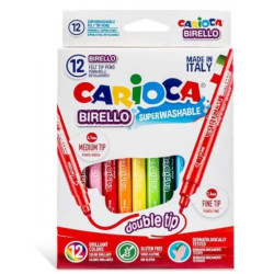 ROTULADOR CARIOCA BIRELLO DOBLE PUNTA 12 COLORES 41457