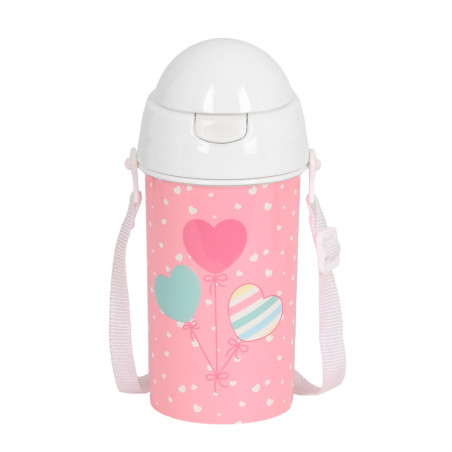 BOTELLA 500ML APERTURA AUTOM. CON PAJITA BLACKFIT8 "GLOBITOS" 342339899 SAFTA23 VAC