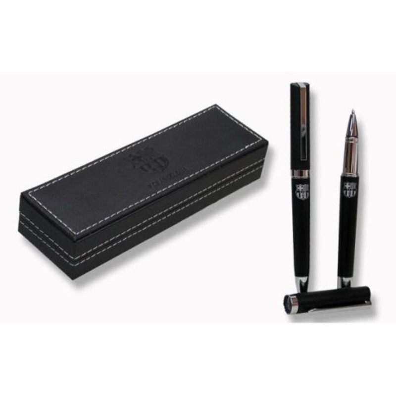 JUEGO BOLIGRAFO CYP FCBARCELONA ROLLER GRIS ANODIZADO SET-29-BC