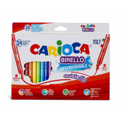 ROTULADOR CARIOCA BIRELLO DOBLE PUNTA 24 COLORES 41521