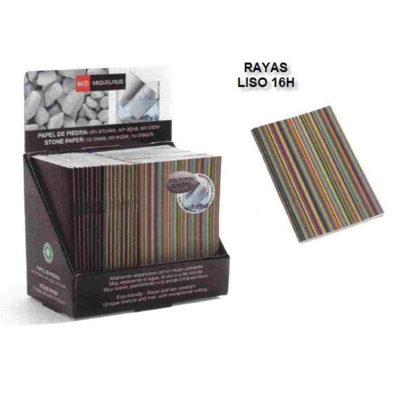 LIBRETA STONEPAPER MR 8º GRAPAS 16H RAYAS LISO 1392 ^