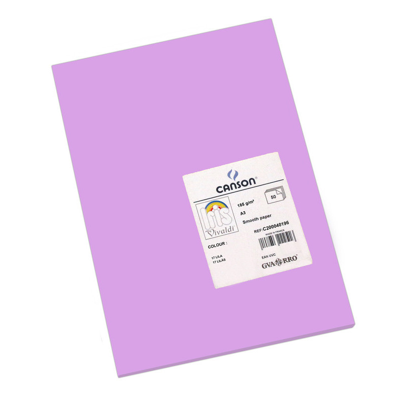 CARTULINA CANSON GUARRO IRIS A-3 LILA 17 PTE 50U C200040196