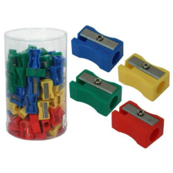 SACAPUNTAS POESSA PLASTICO CUADRADO 1 USO BOTE 72U  304608