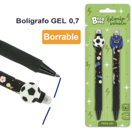 BOLIGRAFO BORRABLE BITS & BOBS TINTA GEL 30216197 BLISTER 2U GRAFOPLAS