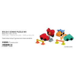 PACK BOLSA 5 GOMAS DE BORRAR PUZZLE DESMONTABLES CONSTRUCCION MR18 GIFTS2 11233