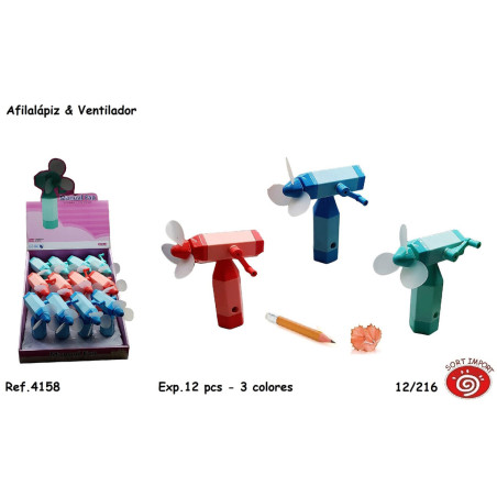 SACAPUNTAS DEPOSITO SORT VENTILADOR COLORES SURTIDOS 4158