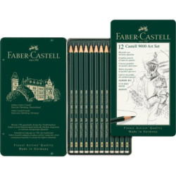 JUEGO FABER-CASTELL SERIE 9000 CAJA METAL 12 PIEZAS 119065
