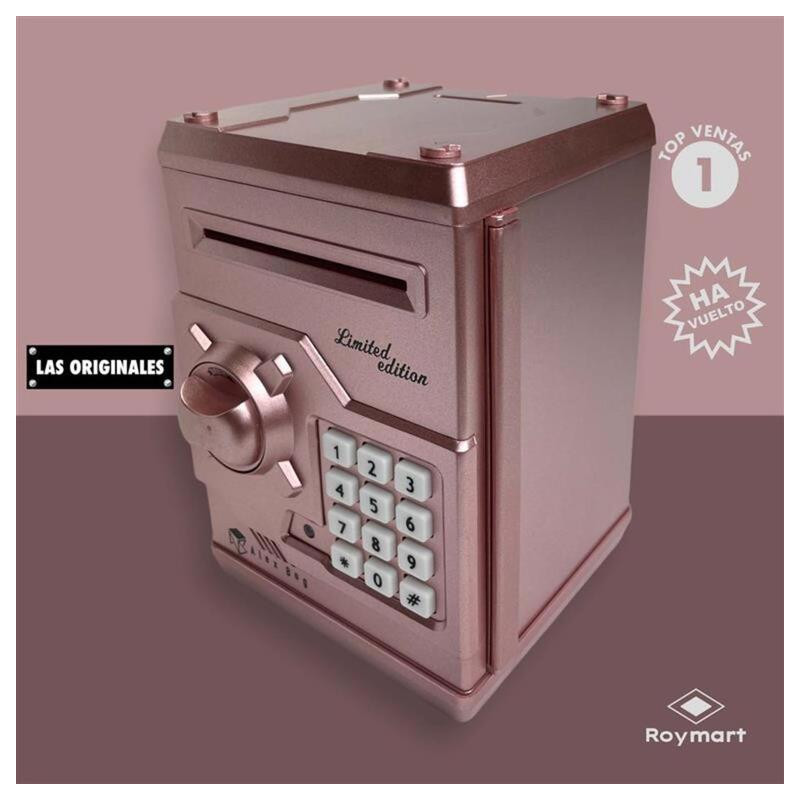 HUCHA METAL CAJA FUERTE CODIGO ALEX BOG METAL ORO ROSA EB-700