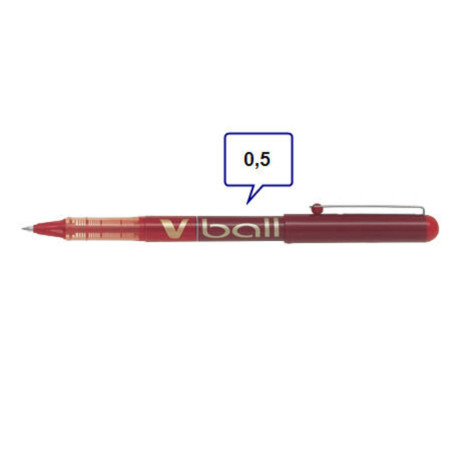 ROTULADOR PILOT V-BALL 0,5 PUNTA CONICA ROJO C/12U