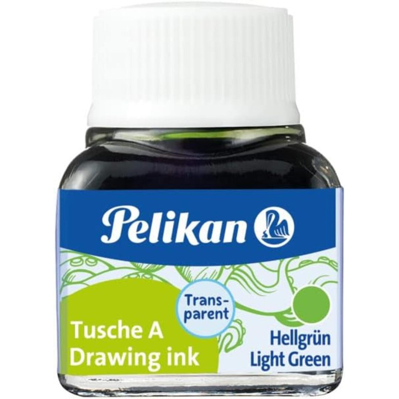 TINTA CHINA PELIKAN 523 FRASCO VERDE CLARO Nº6