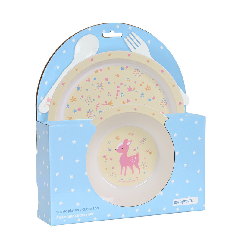 SET DE PLATOS Y CUBIERTOS SAFTA PREESCOLAR "FOREST" SAFTA23 ENERO 342356933