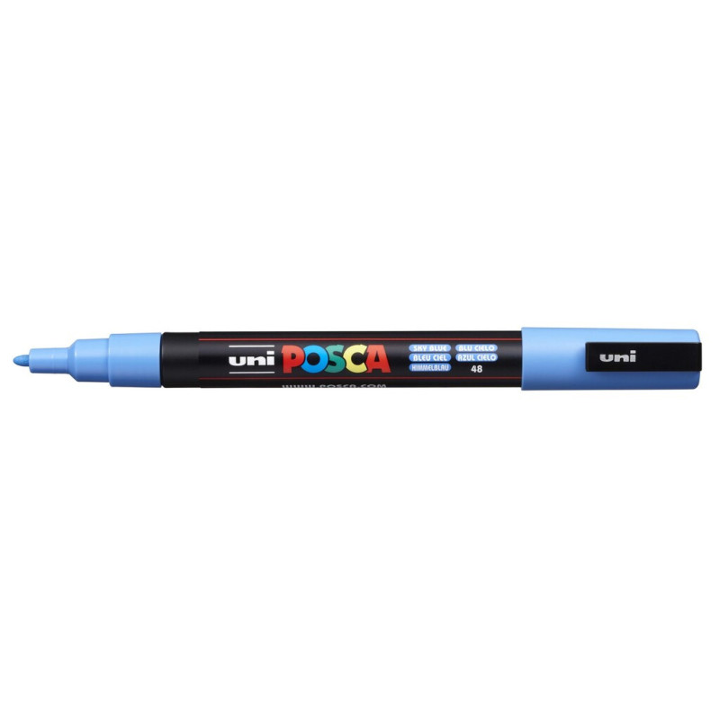 MARCADOR UNI-BALL POSCA PC-3M PUNTA REDONDA 0,9-1,3MM AZUL CIELO -48-