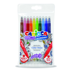 ROTULADOR CARIOCA BIRELLO DOBLE PUNTA 10 COLORES 41428