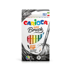 ROTULADOR CARIOCA SUPER BRUSH PUNTA PINCEL 10 COLORES 42937