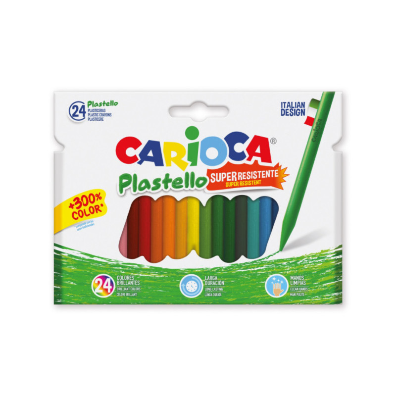 CERA CARIOCA PLASTELLO 12 COLORES 42711 UNIDAD