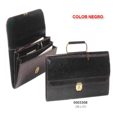 MALETIN MATTIES PORTADOCUMENTOS ASA POLIPIEL NEGRO 38CM 3308