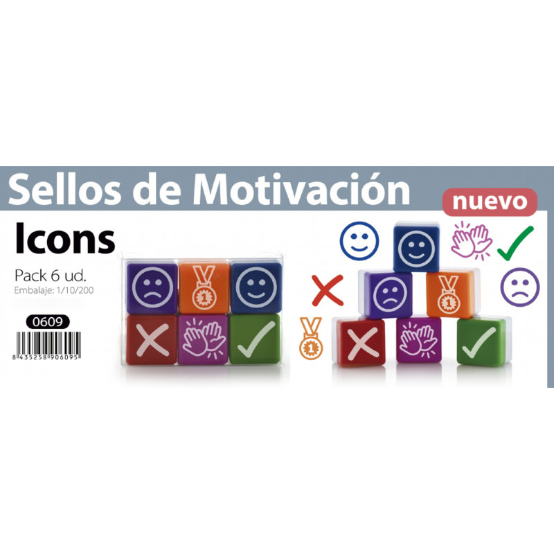 SET 6 SELLOS ICONOS/EMOJIS OFFICE BOX 0609