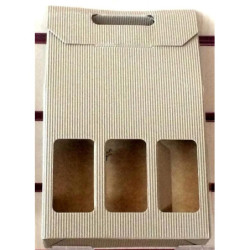 CAJA BOTELLA CARTON ARGU SIN IMPRESION 3 BOTELLAS 41517