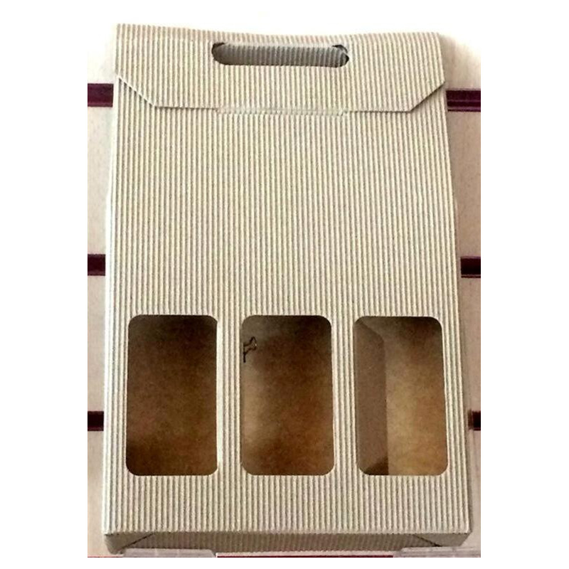CAJA BOTELLA CARTON ARGU SIN IMPRESION 3 BOTELLAS 41517