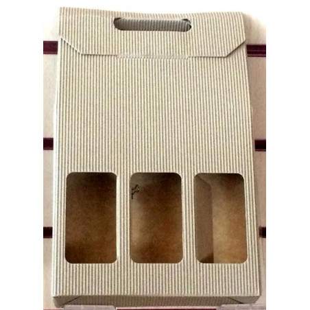 CAJA BOTELLA CARTON ARGU SIN IMPRESION 3 BOTELLAS 41517