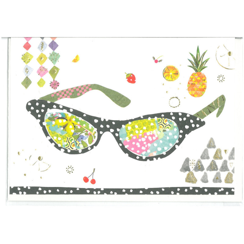 TARJETA FELICITACION ARGU TURNOWSKY GRABADO ORO GAFAS 39713 ^