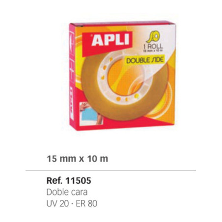CINTA ADHESIVA APLI DOBLE CARA 10*15 CLASSIC  11505
